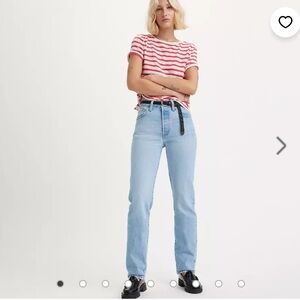 Levis Premium 501 Original Fit Jeans Woman 27 Light Wash Preppy Classic